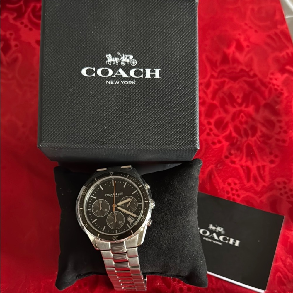 NEW Coach - stainless steel water resistant 30 meters watch, mercury free.